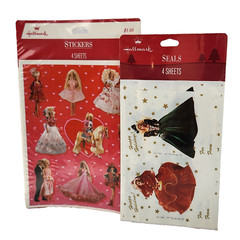 VINTAGE 1990’s BARBIE DOLL STICKERS HOLIDAY 2 NEW SEALED IN PACKAGE SHEETS