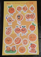 scratch and sniff stickers sheet NEW sheet HORIECHALY Orange scent