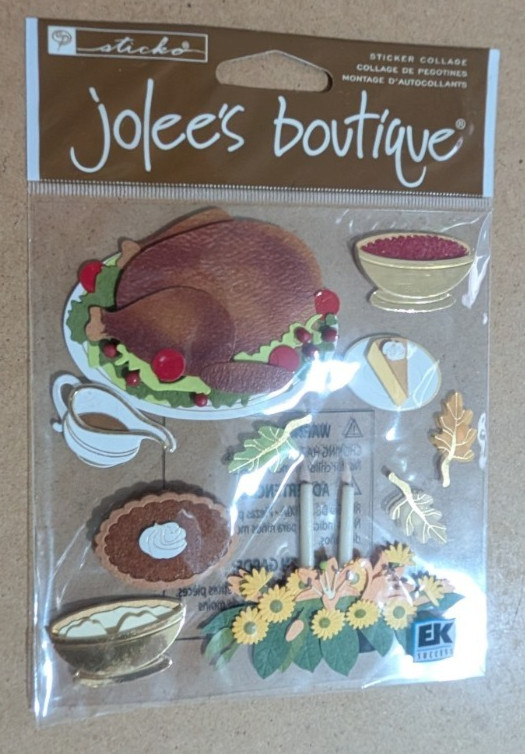 RARE Jolee’s Boutique Dimensional Stickers Thanksgiving Feast SPJB110 As Shown