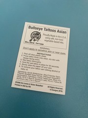 Bullseye Temporary Tattoo Asian Year 2006