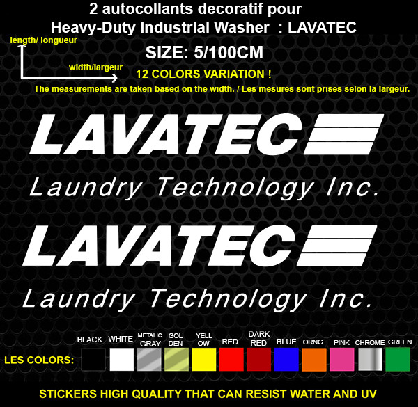 2 LAVATEC Heavy Duty Industrial Washer Decorative Stickers