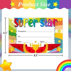 30 PCS Super Star Student Certificates Recognition Awards Reward Incentives Kids