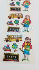 HAMBLY STUDIOS PRISMATIC GLITTER STICKERS SCHOOL TEACHER BUS BOOKS VINTAGE RARE