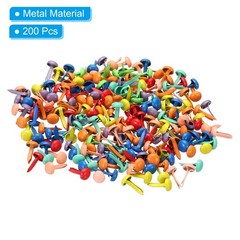 200Pack 4.5×8 mm Mini Brads for Paper Crafts Paper Fastener Assorted Colors