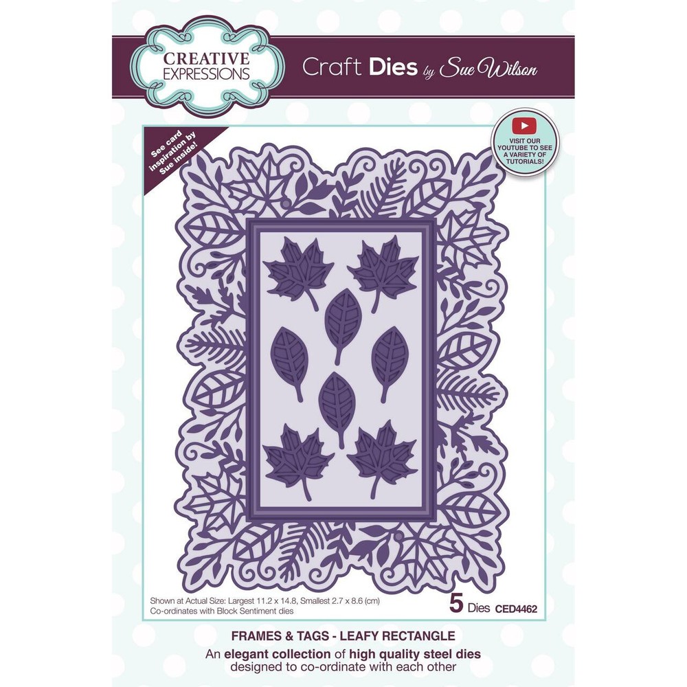 CREATIVE EXPRESSIONS – METAL CUTTING DIE – FRAMES N TAGS – LEAFY RECTANGLE