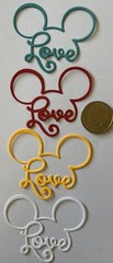 I LOVE MICKEY Die-Cut Set(4pc) Disney•Cartoon•Mouse•Head •Valentine•Card Making•