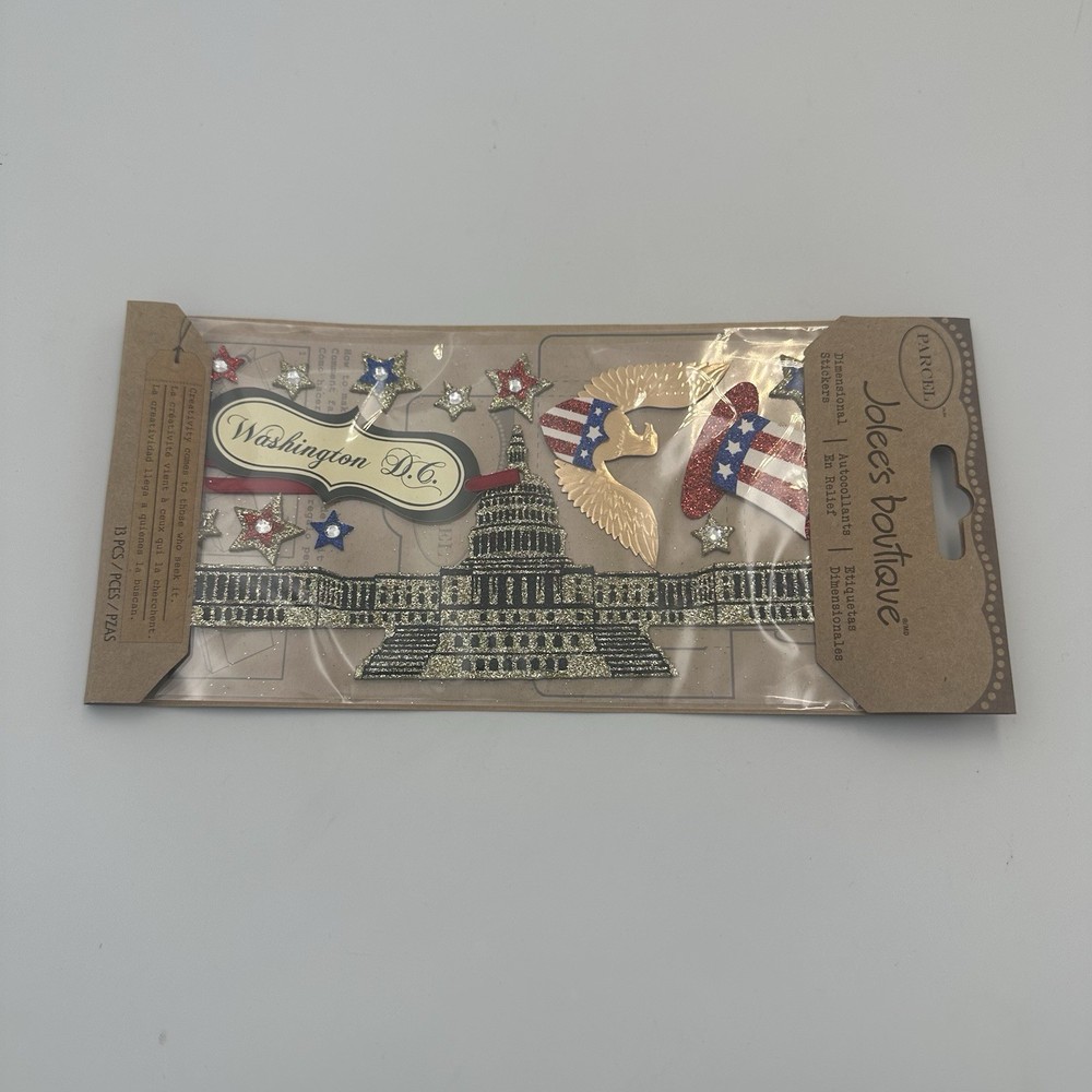 Jolee’s Boutique Glittered Washington DC Scrapbook Deminsional Stickers – New-