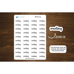 Meeting Text Script Stickers for Calendars and Planners | Mini Scripts