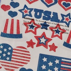 NEW Lot JULY 4 AMERICANA Scrapbook Stickers Flags Stars Glitter Rustic Wire -F