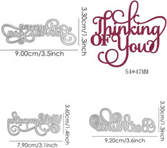 4PCS Alphabets Die for Card Making DIY Scrapbooking Get Well Soon,With Sympathy,