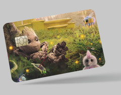 GROOT, 2 pc credit card skin & DEBIT CARD,TROLLEY & GYM