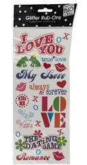 Me & My Big Ideas Love Romance Themed Glitter Rub-On New Old Stock 12 in by 5 in