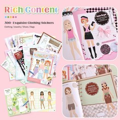 Girls Sticker Dress-UP, Fashion Designer Activity Book for Kids, Toddler Home…