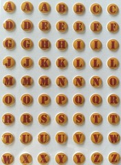 ROCKET BOY ALPHABET Dome Stickers(63pc)Daisy Hill•Round•Fall Colors•Circles••