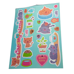 Dog and Cat Colorful Scrapbook Mylar Stickers Puppy Kitty Catnip Leash Meow
