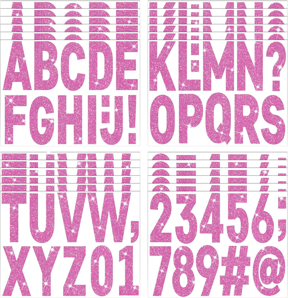 282 Pcs 24 Sheets Large Letter Stickers Glitter Big Font Alphabet Number Self