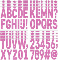 282 Pcs 24 Sheets Large Letter Stickers Glitter Big Font Alphabet Number Self