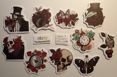 Goth Flowers + More -Stickers -10 PCs – 5 styles available! See Description