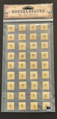 NEW Nostalgiques CRACKED GLASS ALPHABET & NUMBER Stickers Rebecca Sower