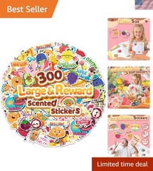 300PCS Large Scratch and Sniff Scented Stickers for Kids, Incentive Smelly Su…