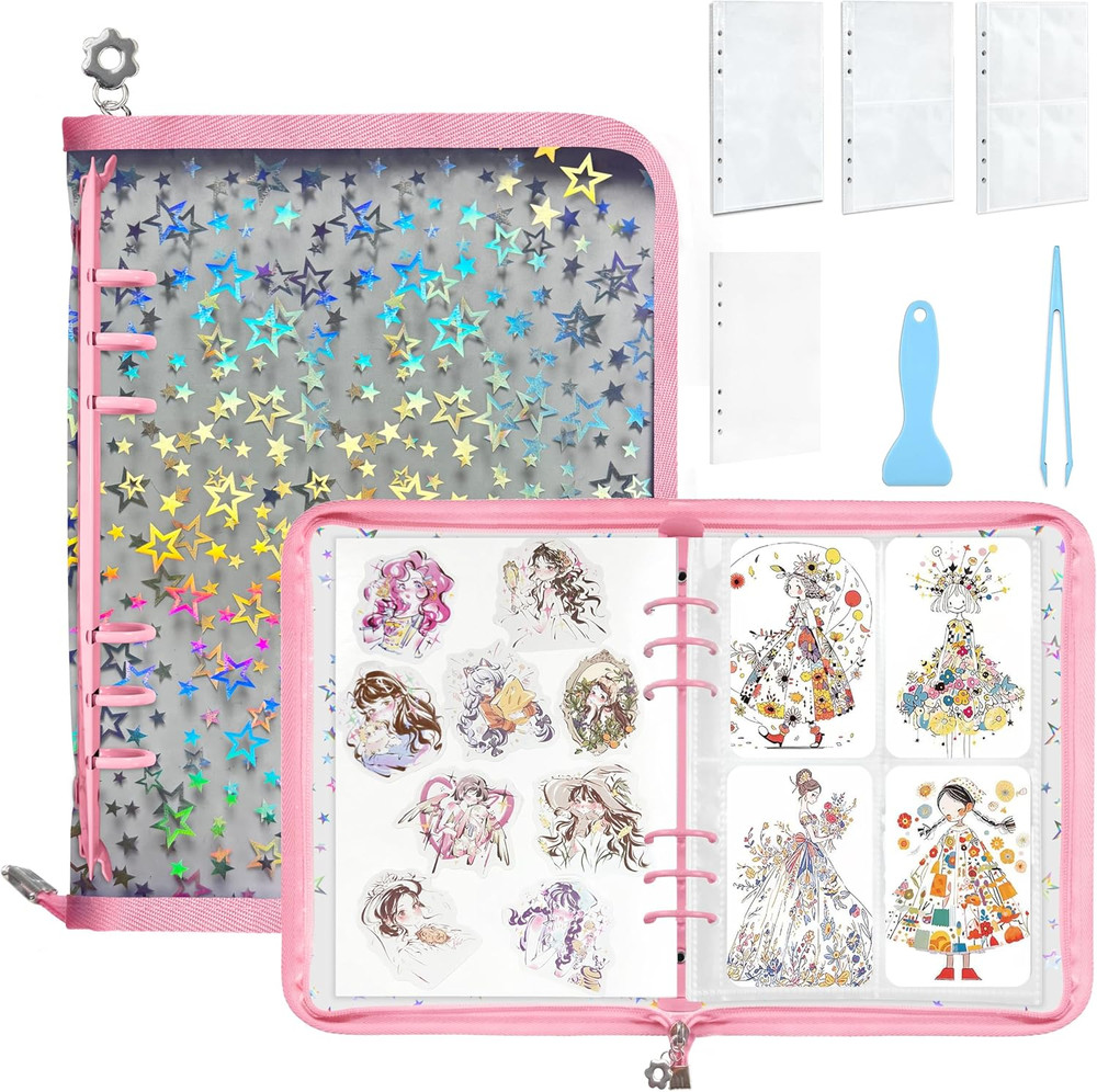 Sticker Storage Organizer, Sticker Organizer Binder Reusable Sticker Book Col…