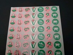 Vintage Stickers CTP Sticker Sheet Not Scratch Sniff Mini Bunny Rabbits Glossy