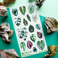 Stickii – Monstera Leaf Stickers – Plant Leaves Sticker Sheet – Crafts Planners