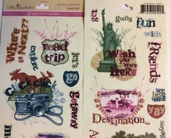 Miss Elizabeth’s ROAD TRIP Clear Mylar Stickers Travel Vacation Getaway Route 66