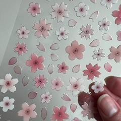 Pink Cherry Blossom Sakura Dimensional Planner Stickers Scrapbooking Journal