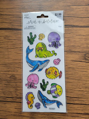 Stickabilites Sea Creatures Translucent Sticker Sheet 13 Pieces
