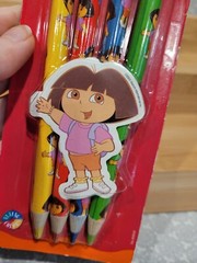 Nick Jr Dora the Explorer Sandylion Stickers Colored Pencils Pen Stamp Plush Lot