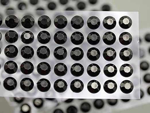 No Brand – Black Self-Adhesive Acrylic Rhinestones Stickers – 8 mm – 5 pack