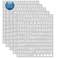 0.5 inch Small Letter Sticker, White Vinyl Self Adhesive inch,