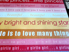 Vintage Pebbles Sassy Girl Cardstock Stickers 12″ 2009 Scrapbooking Phrases NOS