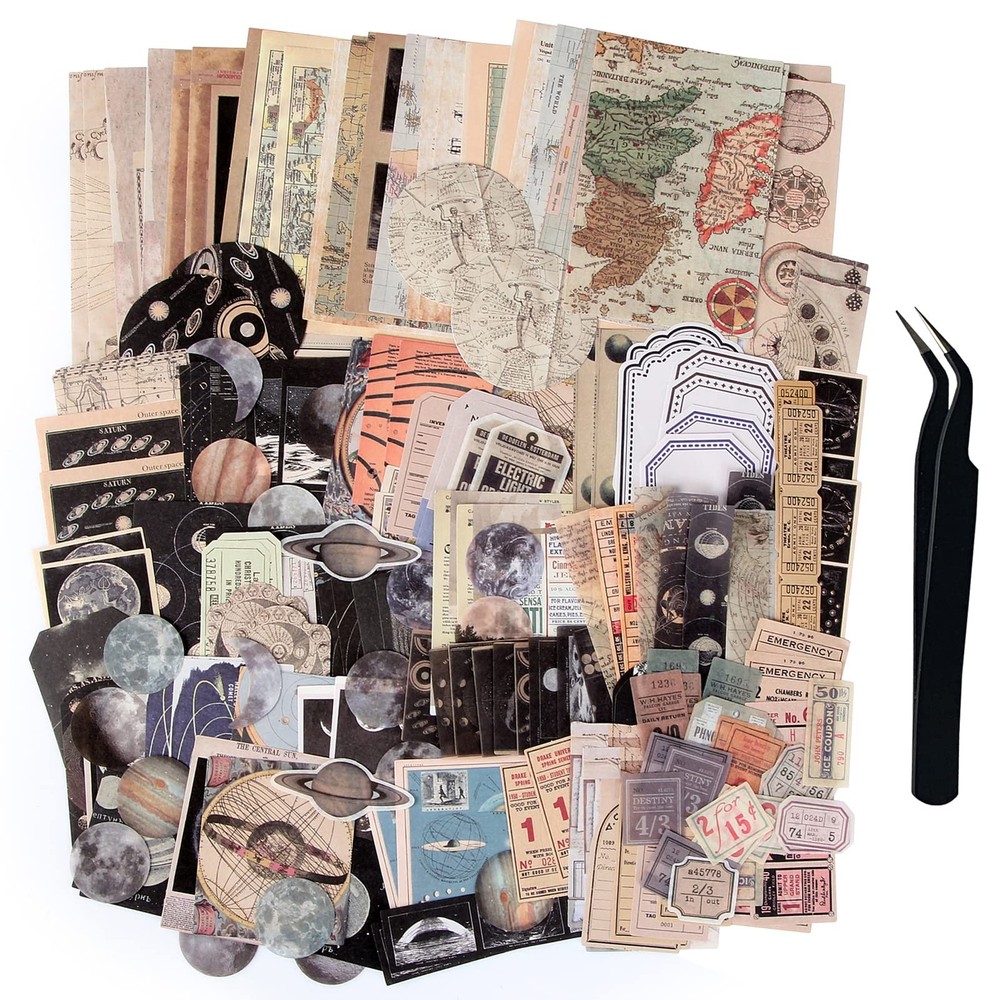 TIYPKE 200pcs Aesthetic Stickers – Vintage Scrapbook for Assorted