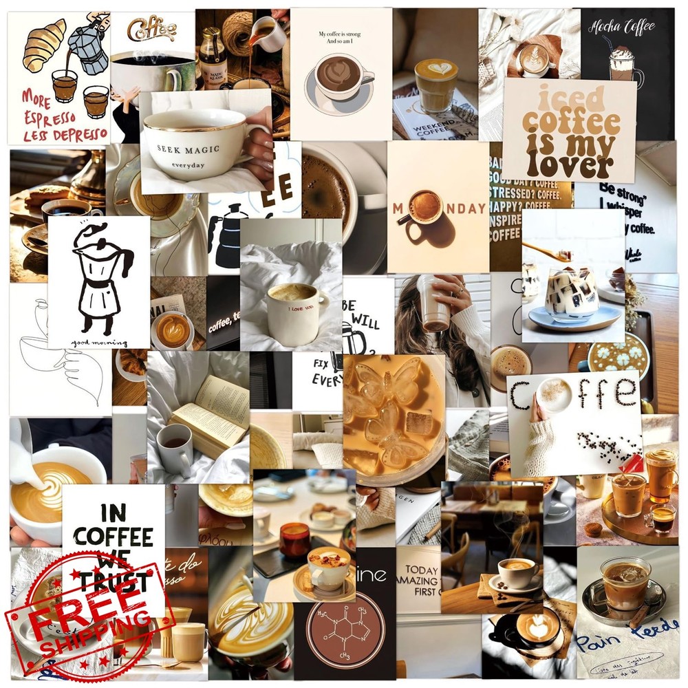 Flurendo coffee aesthetic stickers Colourful-c3