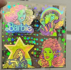 Lot Of 8 RARE VTG 80’s Barbie And Rainbow Holographic Hologram 2” Stickers