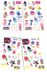 Trolls World Tour Sticker Sheet Standard Glossy Holographic 4 Sheets of stickers