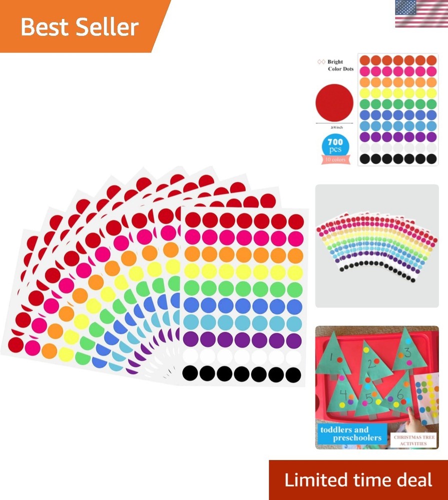 700 PCS Dot Stickers 3/4 Inch Color Coding Labels Round Colored Dot Stickers,…