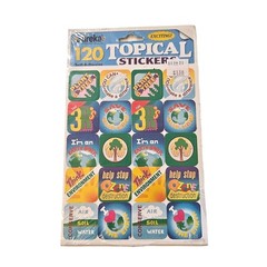 Vtg Eureka Topical Scented Stickers Earth Day Blueberry Sealed 6 Sheets-120 Totl