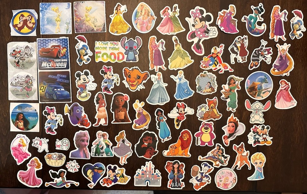 Lot of 66 Disney Themed Scrapbook Stickers ￼