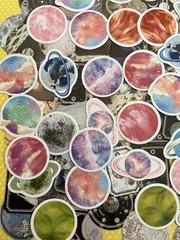 HUGE Lot of 90 Planets Stars Constellation Stickers Scrapbook Collage Paper