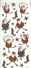 Christmas Santa Claus Tree Stockings Celebrate Happy Gold Paper Studio Stickers