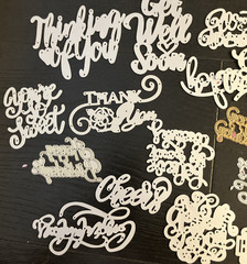 LRG Lot Metal Die Cuts Crafts Card Making Scrapbook Words / Sayings