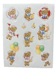 Vintage Hallmark Stickers Nautical Bears Sailboats 1984