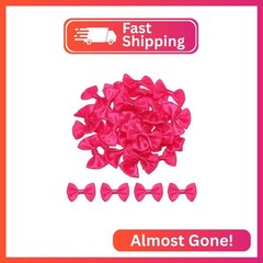 MECCANIXITY 100pcs Dark Pink Bow Ties 1.5″x1″ Mini Bowknot for Crafting Little S