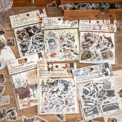 100Pcs Vintage Washi Stickers Flowers Tickets Collage Junk Journals Planner DIY
