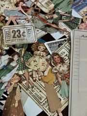 Handmade scrapbooking mixed lot vintage travel flower ticket paper ephemera