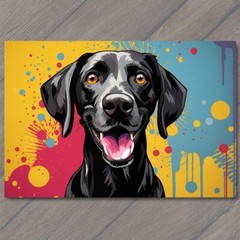 STICKER Black Lab Happy Dog Retro Pop Art Smiling Splash of Colors Cute Fun
