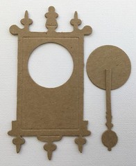 {4} *WALL CLOCK* Time Old World – Bare Vintage Chipboard Die Cuts – 2 5/8″ x 5″